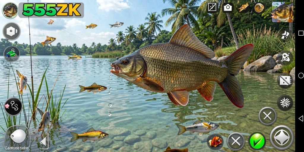 Gameplay seru 555ZK dengan pengalaman memancing yang memukau.