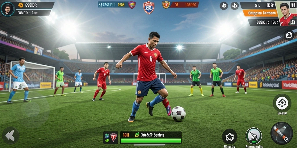 Tampilan gameplay seru dalam 888IDR yang menggugah semangat olahraga.