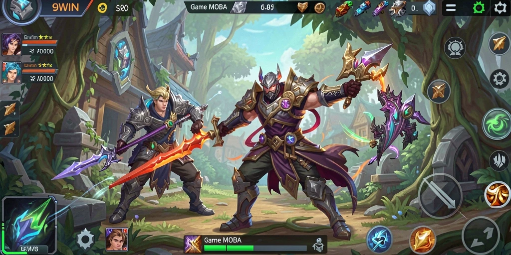 Gameplay dinamis dan seru di 9WIN dalam dunia MOBA.