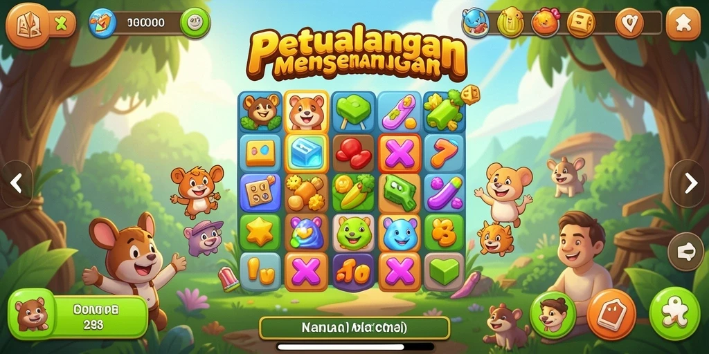 Gameplay seru AW8 dengan tantangan Match-3 menawan.