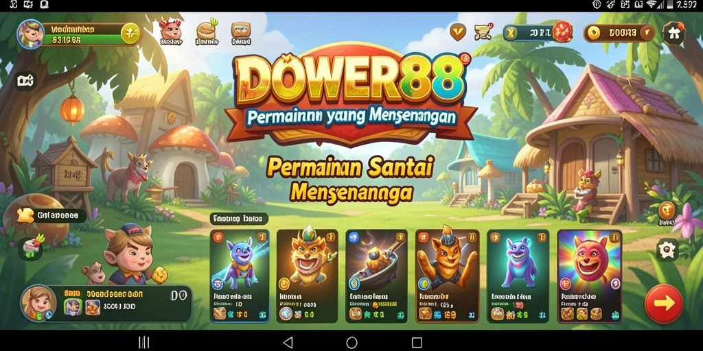 Tangkapan layar gameplay DOWER88 yang penuh warna dan seru.
