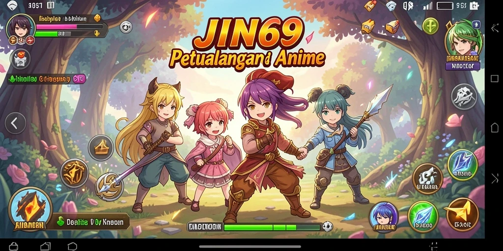 Tampilan menarik dari gameplay JIN69 dengan karakter Anime yang unik.