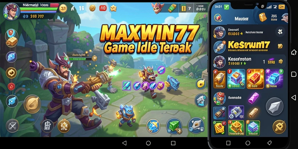 Screenshot gameplay MAXWIN77 menampilkan karakter yang mengumpulkan sumber daya.