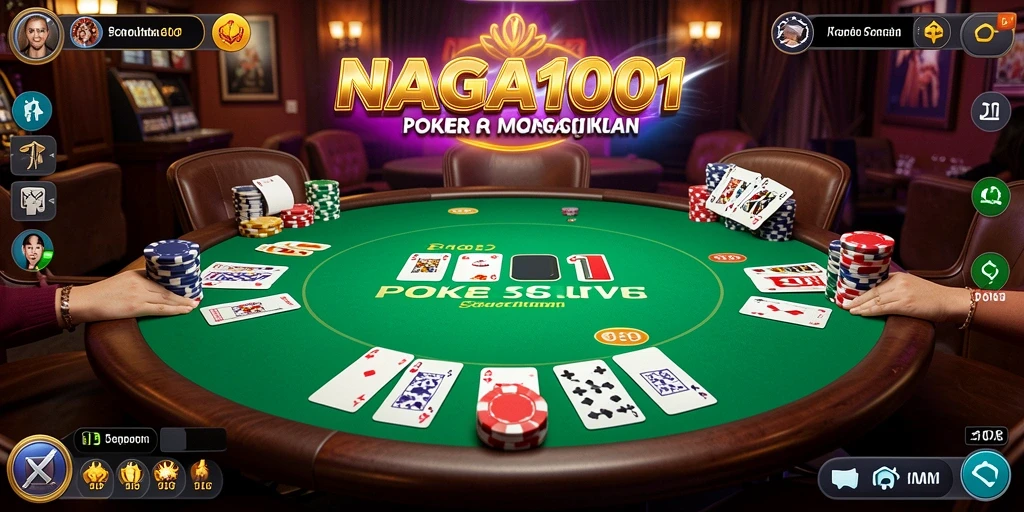 Tampilan gameplay seru di NAGA1001 dengan suasana poker yang autentik.