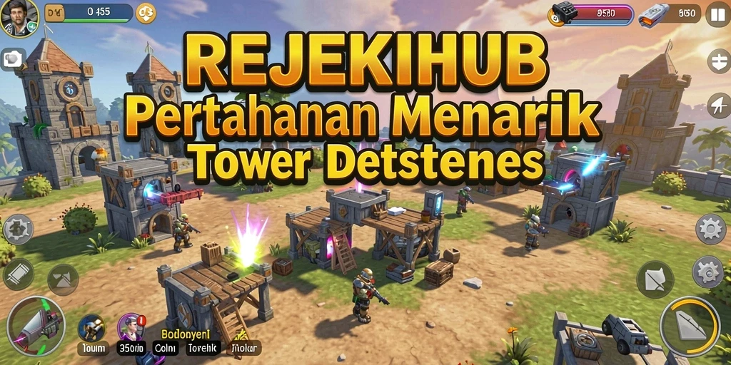 Tampilan gameplay menegangkan dalam REJEKIHUB yang penuh strategi Tower Defense.