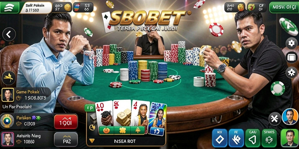 Tampilan gameplay Poker yang seru dan menghibur di SBOBET.