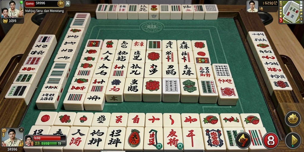 Tampilan gameplay Mahjong yang mengasyikkan dan menarik.