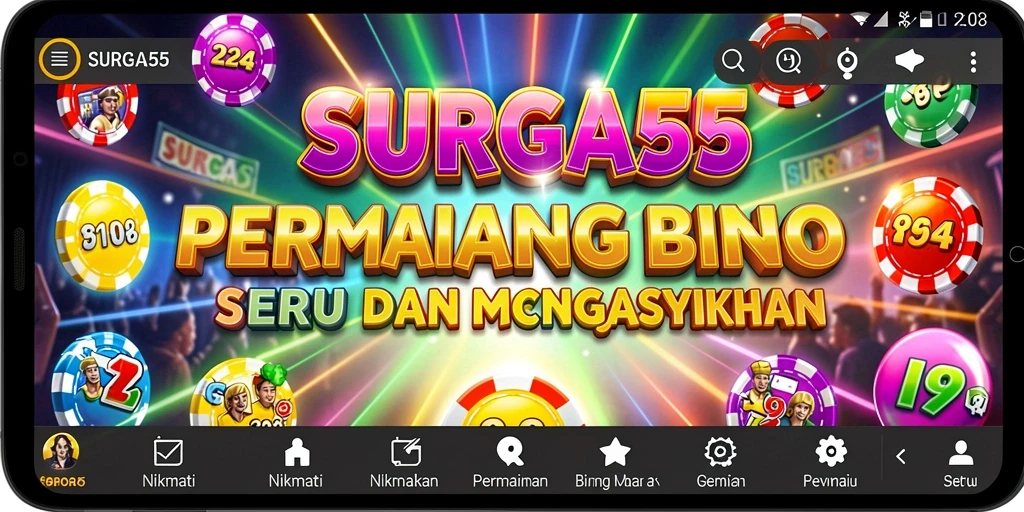 Gameplay seru dalam SURGA55 dengan suasana Bingo yang menyenangkan.