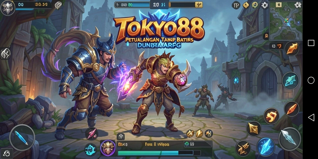 Screenshot gameplay TOKYO88 menampilkan aksi pertempuran yang intens.