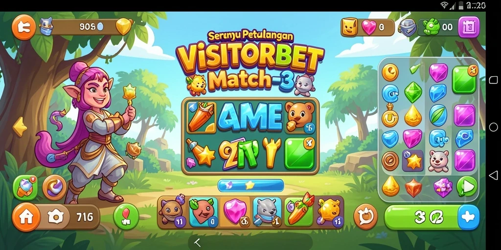 Gameplay seru dalam VISITORBET yang penuh warna dan tantangan.