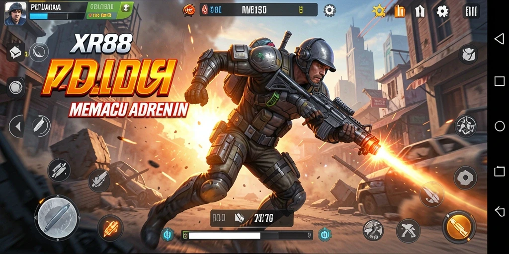 Gameplay mendebarkan XR88 yang penuh aksi dan tantangan.